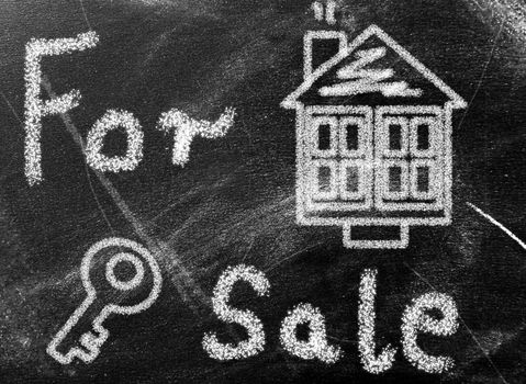 House painted on chalkboard