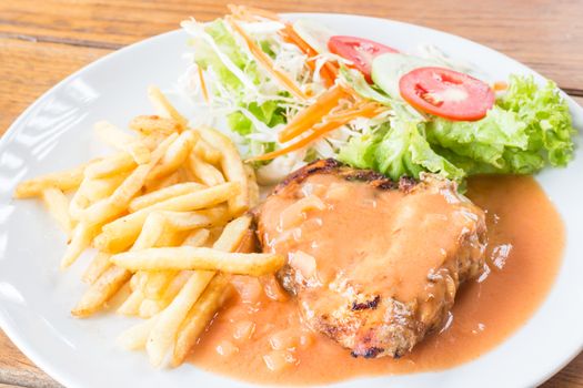 Set of grilled chicken steak, stock photo