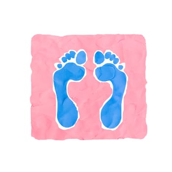 feet icon handmade isolated on white background