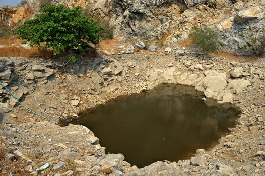 nature well in dry mountain