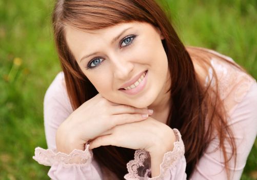 Spring portrait of beautiful caucasian girl