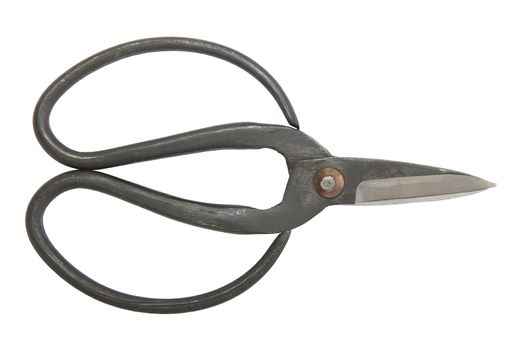 Old fashioned scissor isolated on white background