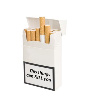 Pack of Cigarettes isolated in white background