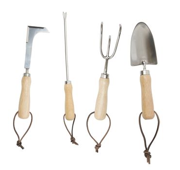 Group of Gardening Tools isolated on white background