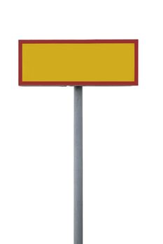 Blank warning sign isolated on white background