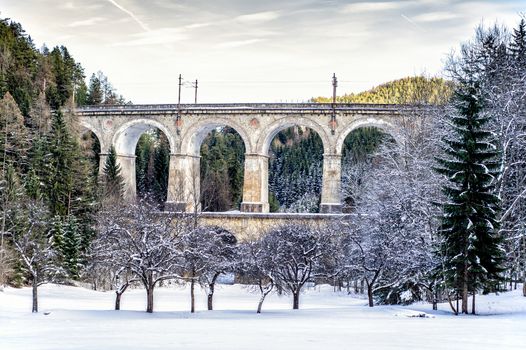 Ancient Viaduct in Lower Austria nearby Semmering
