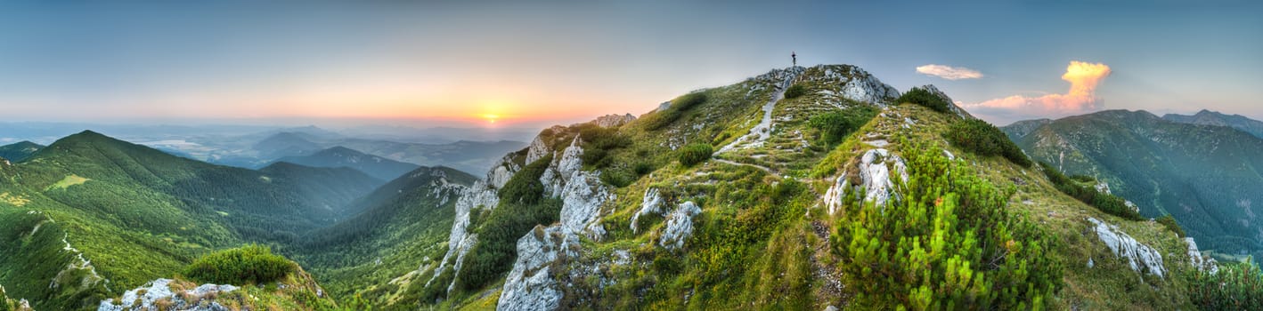 landscape, view from Sivy vrch at sunset