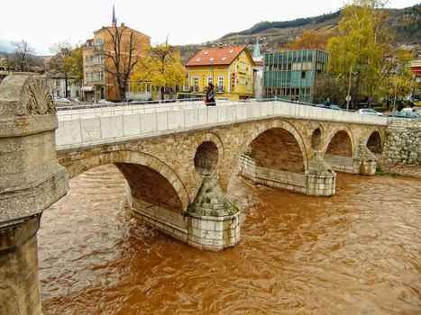 Latin Bridge on Miljacko river, Sarajevo, Bosnia and Herzegovina