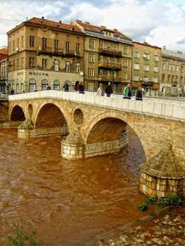 Latin Bridge on Miljacko river, Sarajevo, Bosnia and Herzegovina