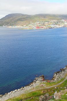 View of Hammerfest town in the north of Norway