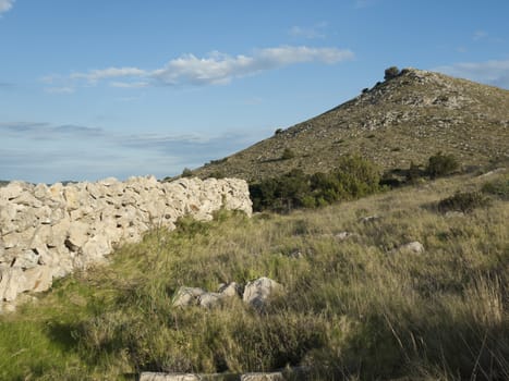 wall of stones on the Islands af Kornat, Adriatic sea, Croatia