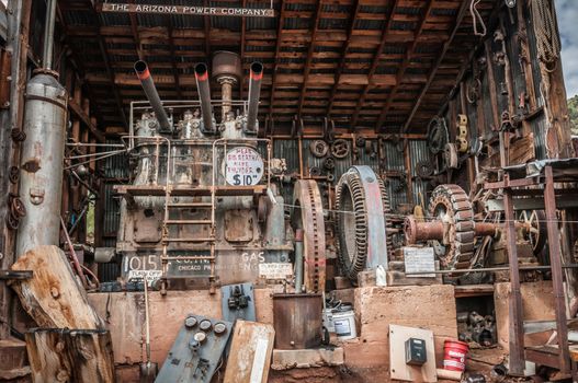 Steam Machine Jerome Arizona Ghost Town mine and old cars
