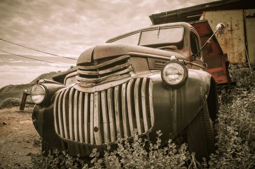 old Truck Jerome Arizona Ghost Town mine and old cars