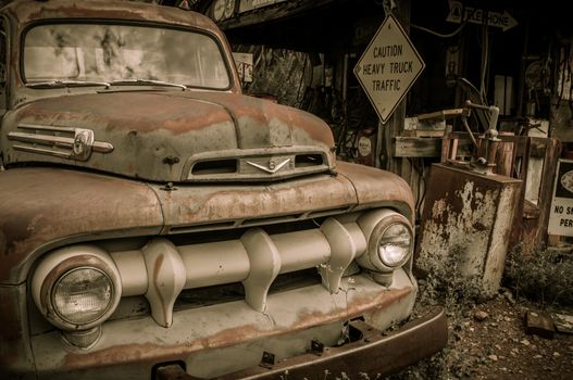 Jerome Arizona Ghost Town mine and old car truck