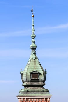 Royal Castle tower in Warsaw Old Town, Poland.