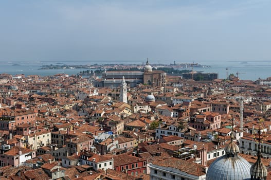 High angle view of Venice, in Italy.