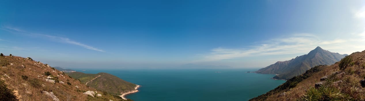 Panorama view of country side in asia, autumn