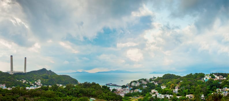 Panorama view of country side area of asia