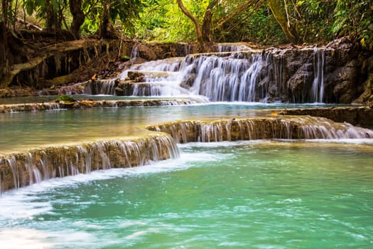 Kuang Si waterfall in Luang Prabang, Lao