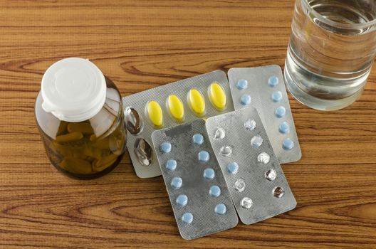 many pills to eat with water drinking concept time to take care your self