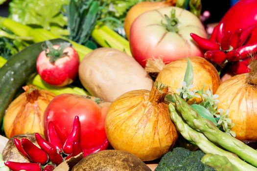 colorful artificial vegetables