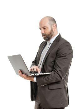 A handsome business man and his notebook