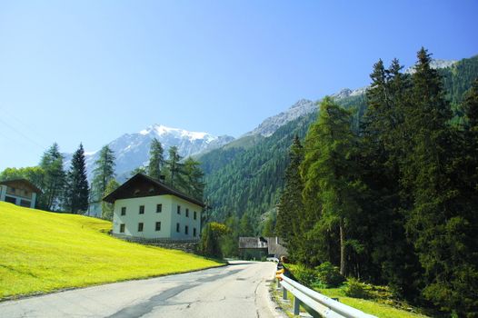 Road to Sulden at the Ortler massiv