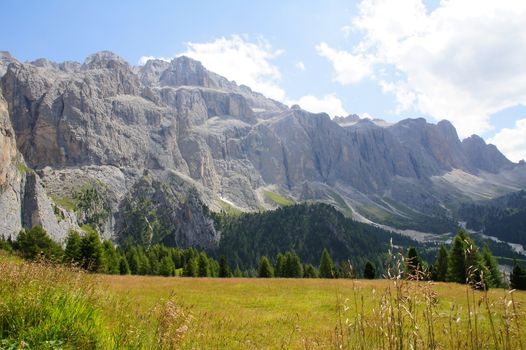 Sella massif in the summer