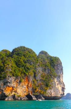 Beautiful rocky Island in Thailand at sunny day