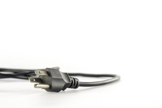 computer power plug cable on a white background