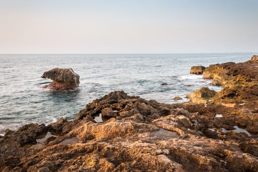 rock reef in the sea