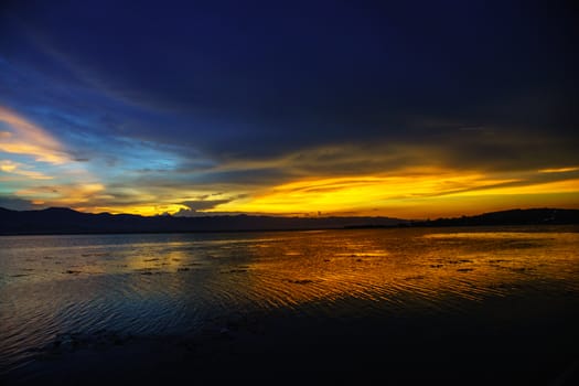 sunset at Phayao,Thailand