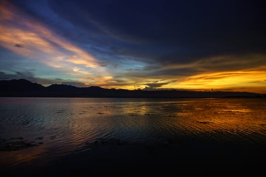 sunset at Phayao,Thailand