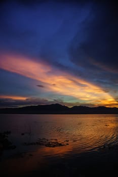 sunset at Phayao,Thailand