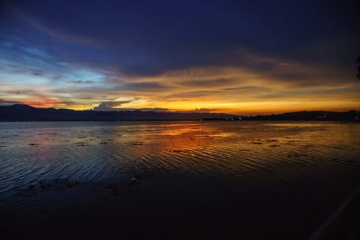 sunset at Phayao,Thailand
