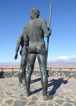 Monument near village Betancuria, Canary Island Fuerteventura, Spain