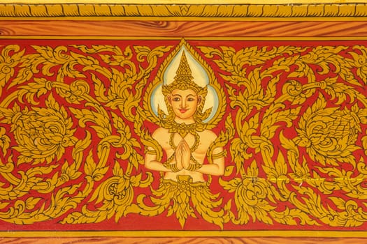 detail of thai pattern at temple hall,Chiangrai,Thailand