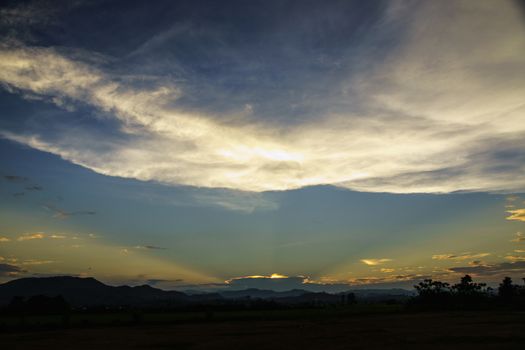 dim sky at evening,Chiangrai,Thailand