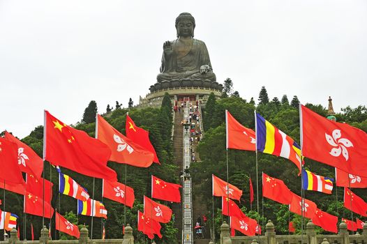 Tian Tan Buddha - The worlds's tallest outdoor seated bronze Buddha located in Lantau Island, Hong Kong, China