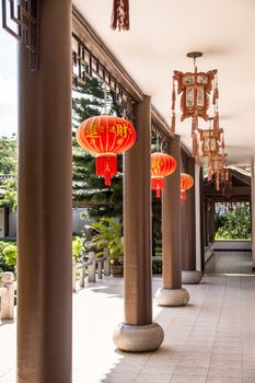 chinese style lantern hanging pavilion eaves