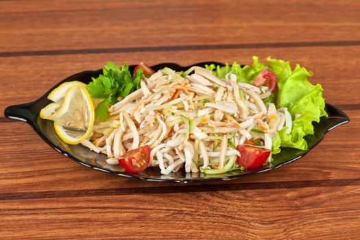 Salad with calamary and fresh vegetable