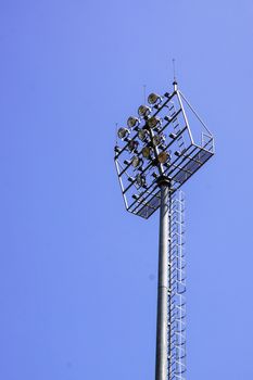 stadium sport light among blue sky