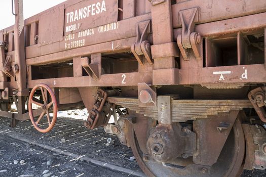 old freight train, metal machinery details