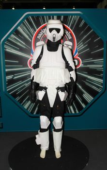 BANGKOK - MAY. 11: A Scout Trooper model in Thailand Comic Con 2014 on May 11, 2014 at Siam Paragon, Bangkok, Thailand.