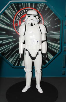 BANGKOK - MAY. 11: A Storm Trooper model in Thailand Comic Con 2014 on May 11, 2014 at Siam Paragon, Bangkok, Thailand.