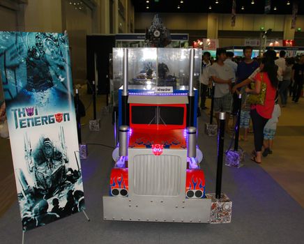 BANGKOK - MAY. 11: A Transformer model in Thailand Comic Con 2014 on May 11, 2014 at Siam Paragon, Bangkok, Thailand.