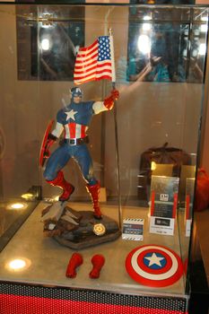 BANGKOK - MAY. 11: A Captain America model in Thailand Comic Con 2014 on May 11, 2014 at Siam Paragon, Bangkok, Thailand.