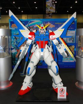 BANGKOK - MAY. 11: A Gundam model in Thailand Comic Con 2014 on May 11, 2014 at Siam Paragon, Bangkok, Thailand.