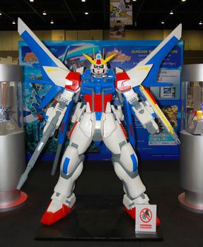 BANGKOK - MAY. 11: A Gundam model in Thailand Comic Con 2014 on May 11, 2014 at Siam Paragon, Bangkok, Thailand.