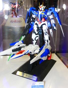 BANGKOK - MAY. 11: A Gundam model in Thailand Comic Con 2014 on May 11, 2014 at Siam Paragon, Bangkok, Thailand.